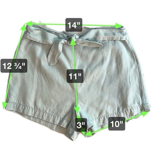 Cupcakes & Cashmere Tencel Sky Blue Belted Shorts Size 2 - Picture 3 of 8